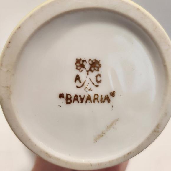 Vintage PORCELAIN BAVARIA VASE WITH GRAPES LEAVES VINEYARD - Picture 4 of 6